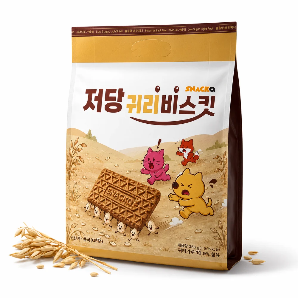 SNACKQ Low Sugar Oat Biscuit 356g - Zero Sugar Healthy Snack